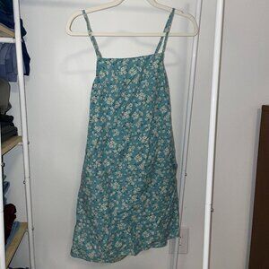 American Eagle green floral cotton mini dress